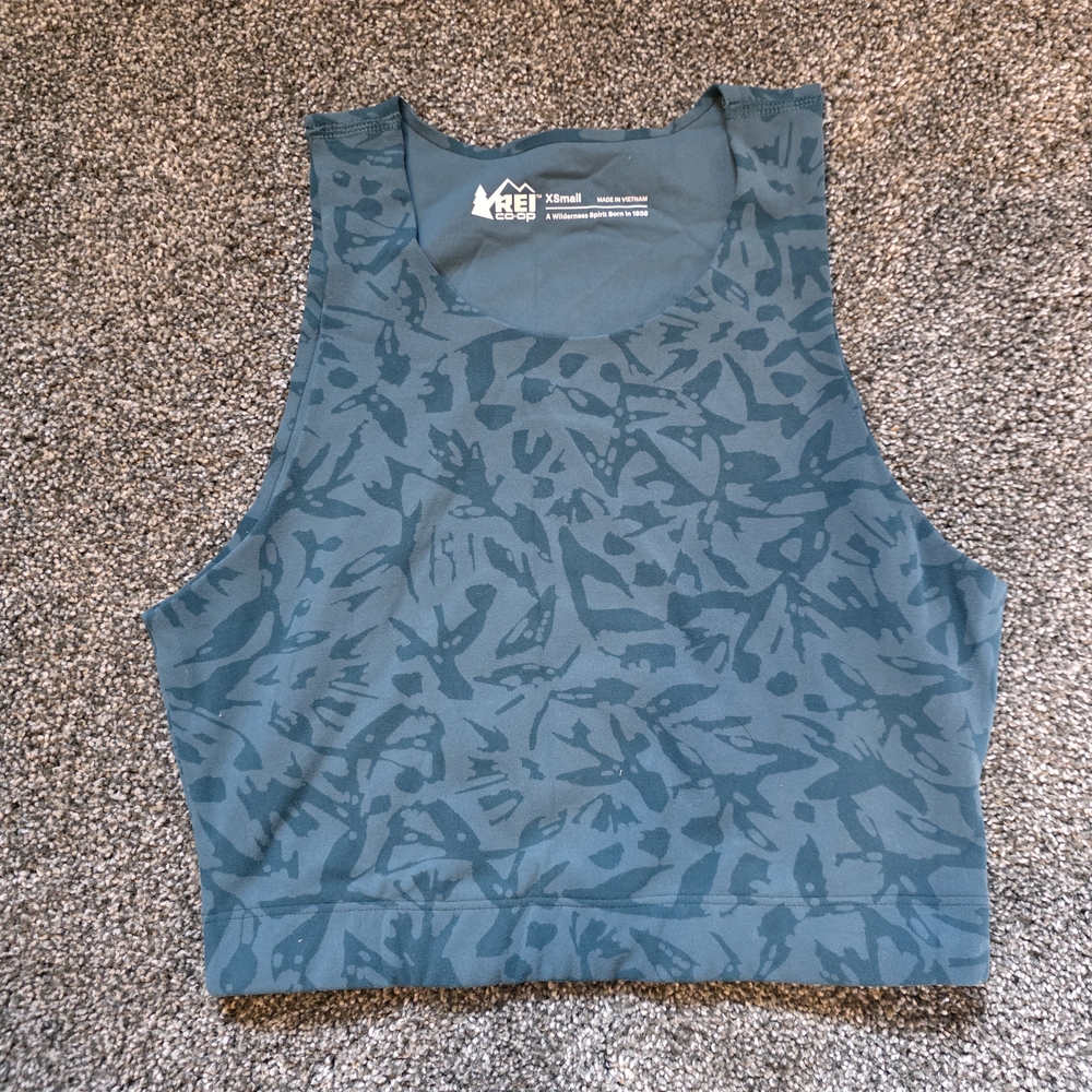 REI Blue Patterned Crop Top